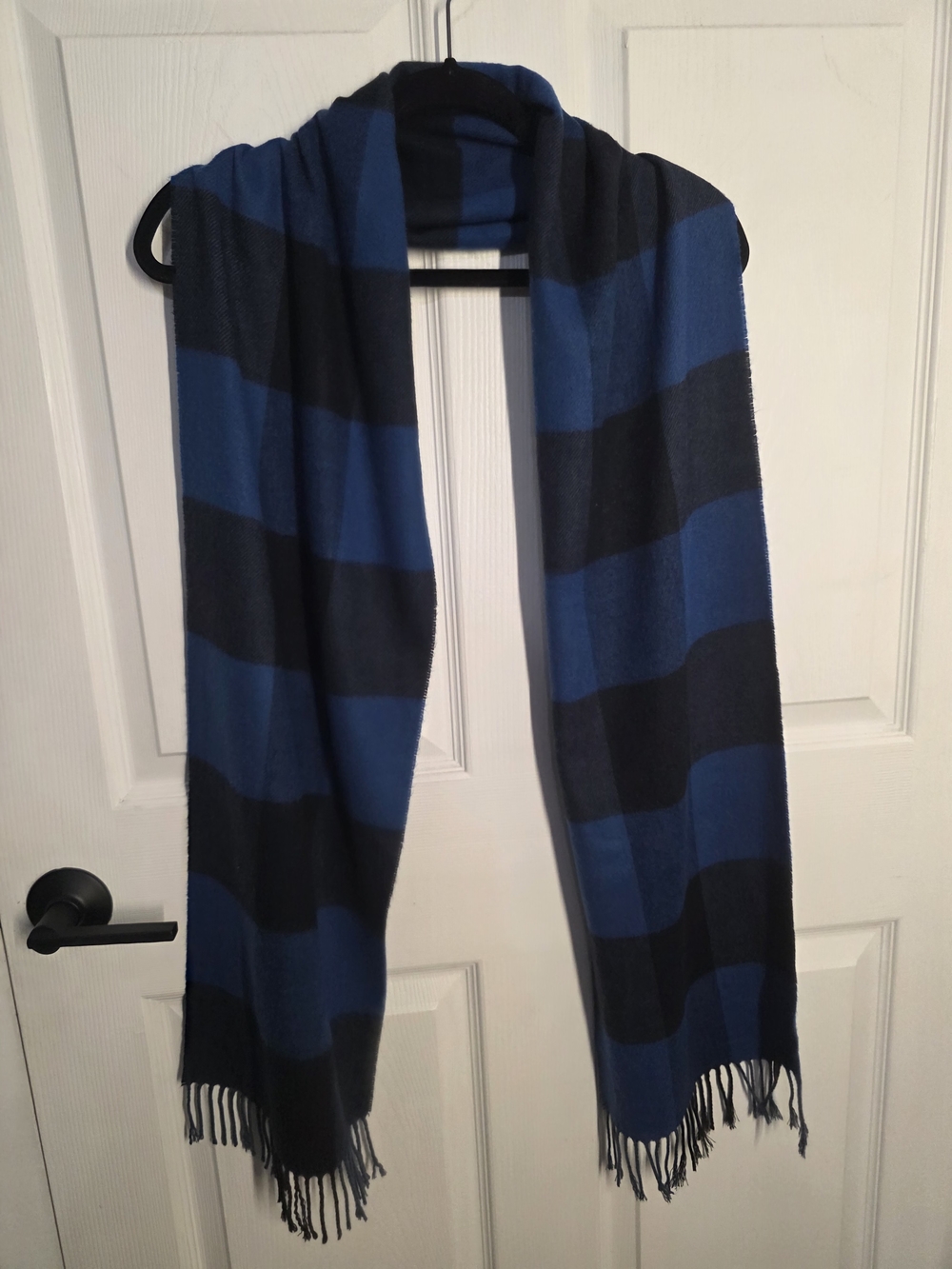 Ted Baker Bold Blue and Black Checkered Scarf